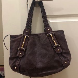 Gucci Pelham Shoulder Bag - Guccissima burgundy